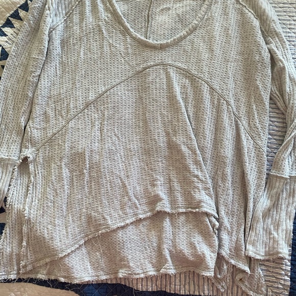 CREAM/IVORY  free people small waffle knit top - Picture 5 of 5